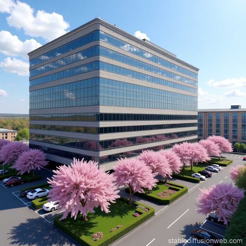 office-building-with-cherry-trees