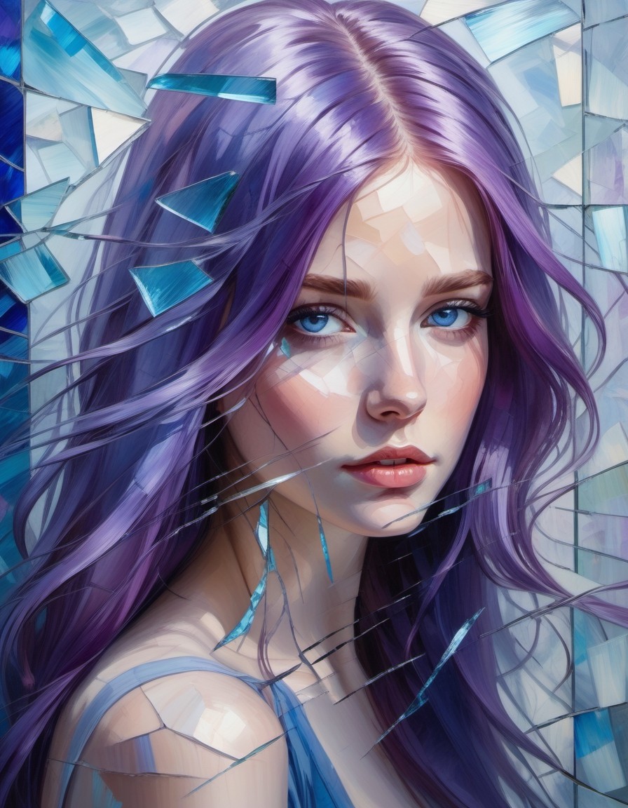 young-woman-with-purple-hair-behind-cracked-glass