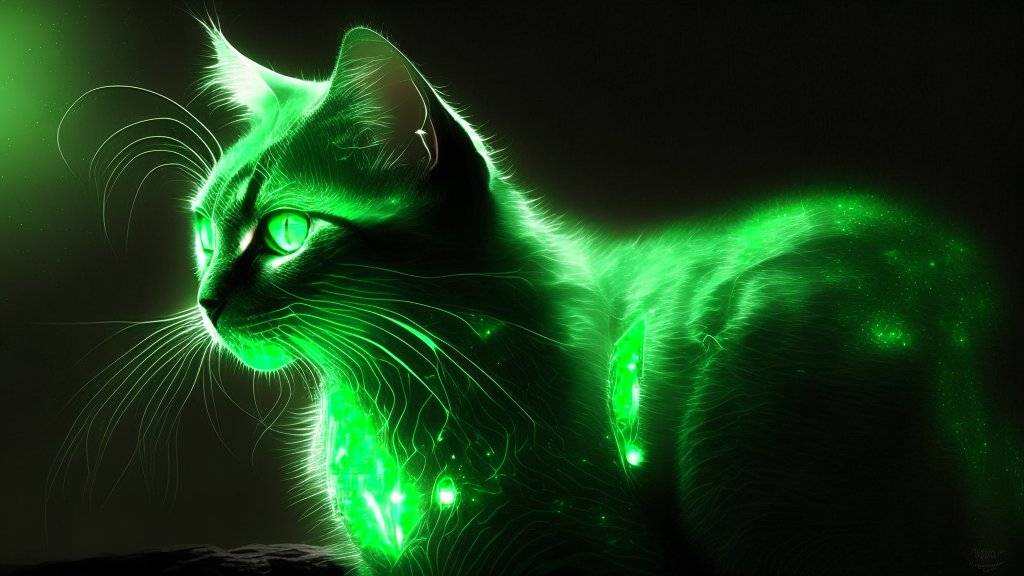 mystical-green-cat