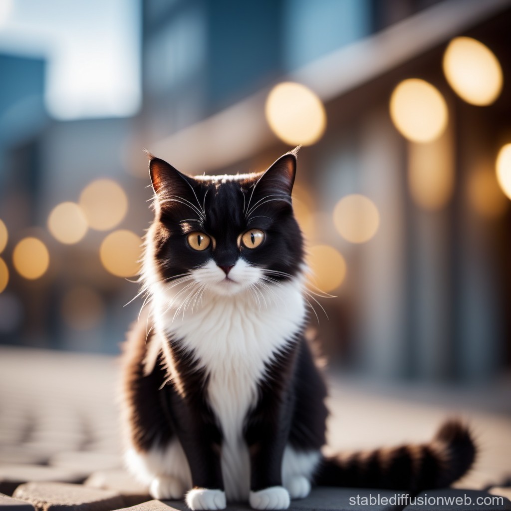 metal-cat-with-tilt-shift-effect