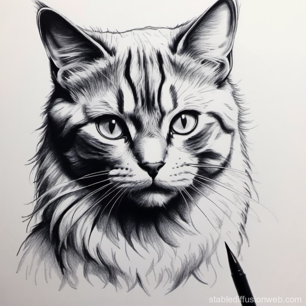 cats-playful-pen-art