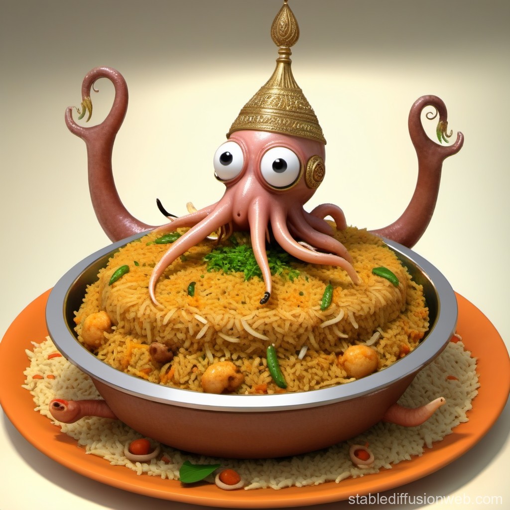 3d-image-of-squid-eating-biriyani