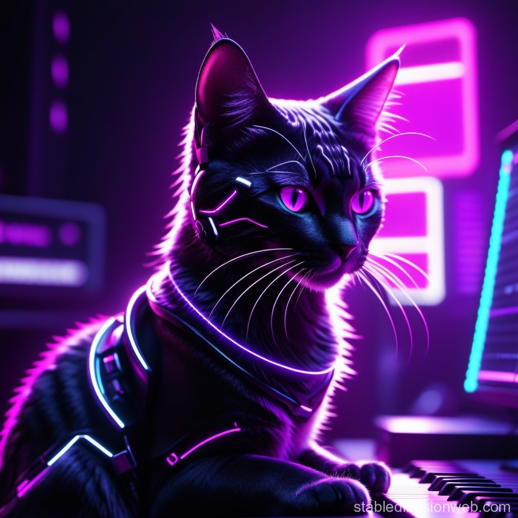 cat-listening-to-music-in-home-studio