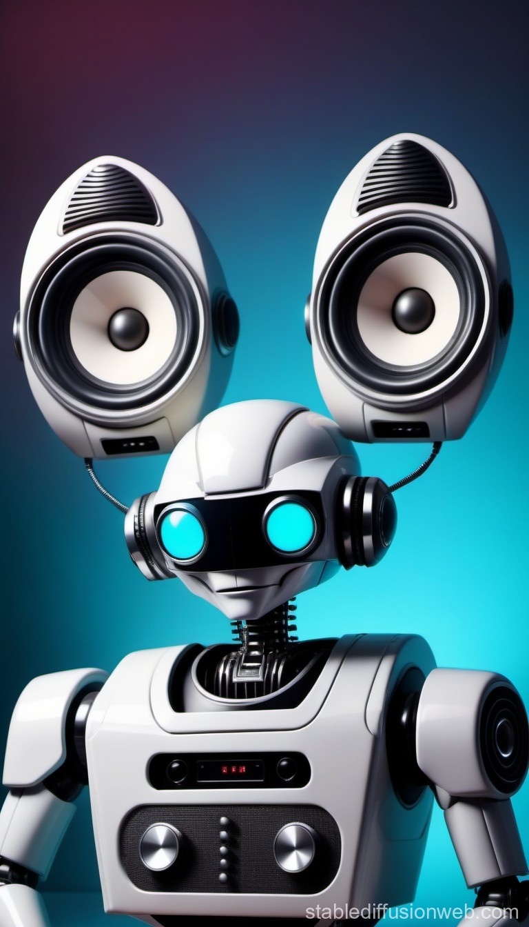 retro-dj-robot-with-alien-ship-and-speakers