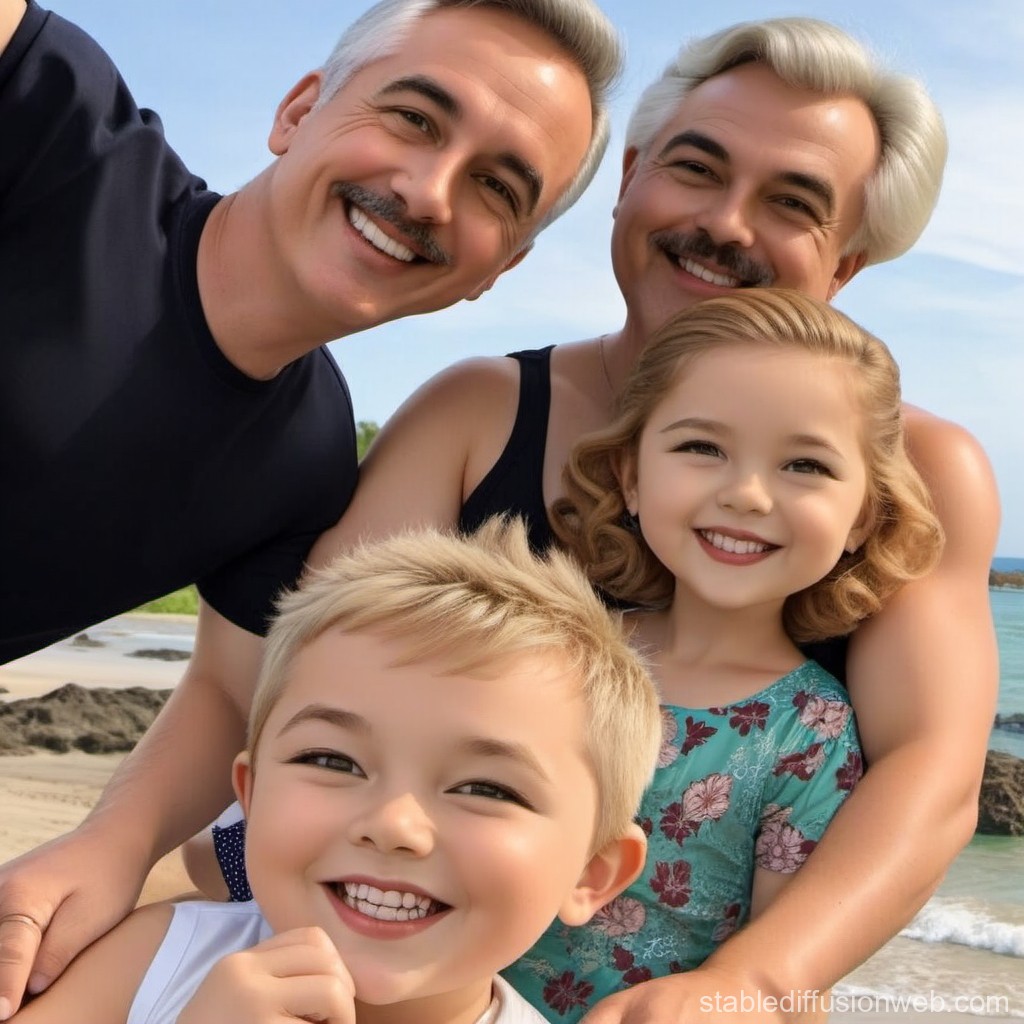 cartoonified-family-portrait-with-hair-color-and-facial-details