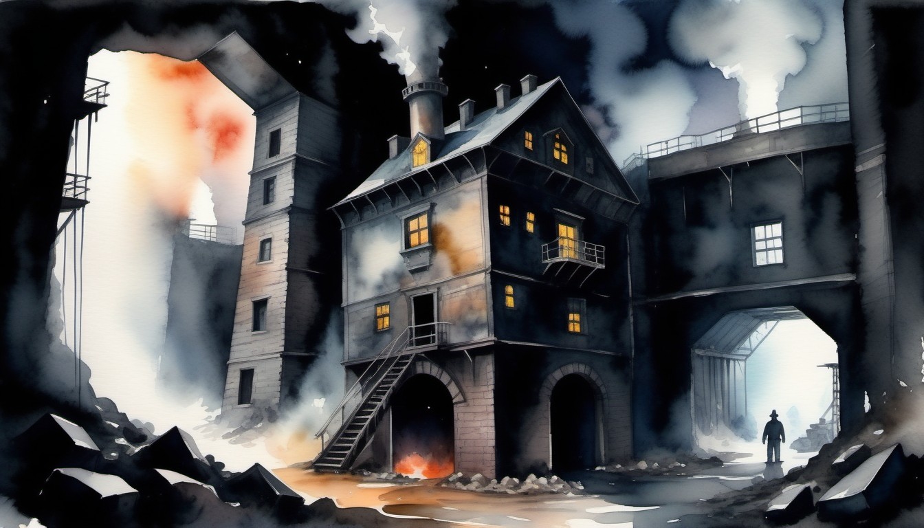 smoky-watercolor-of-low-ceiling-coal-mine-castle