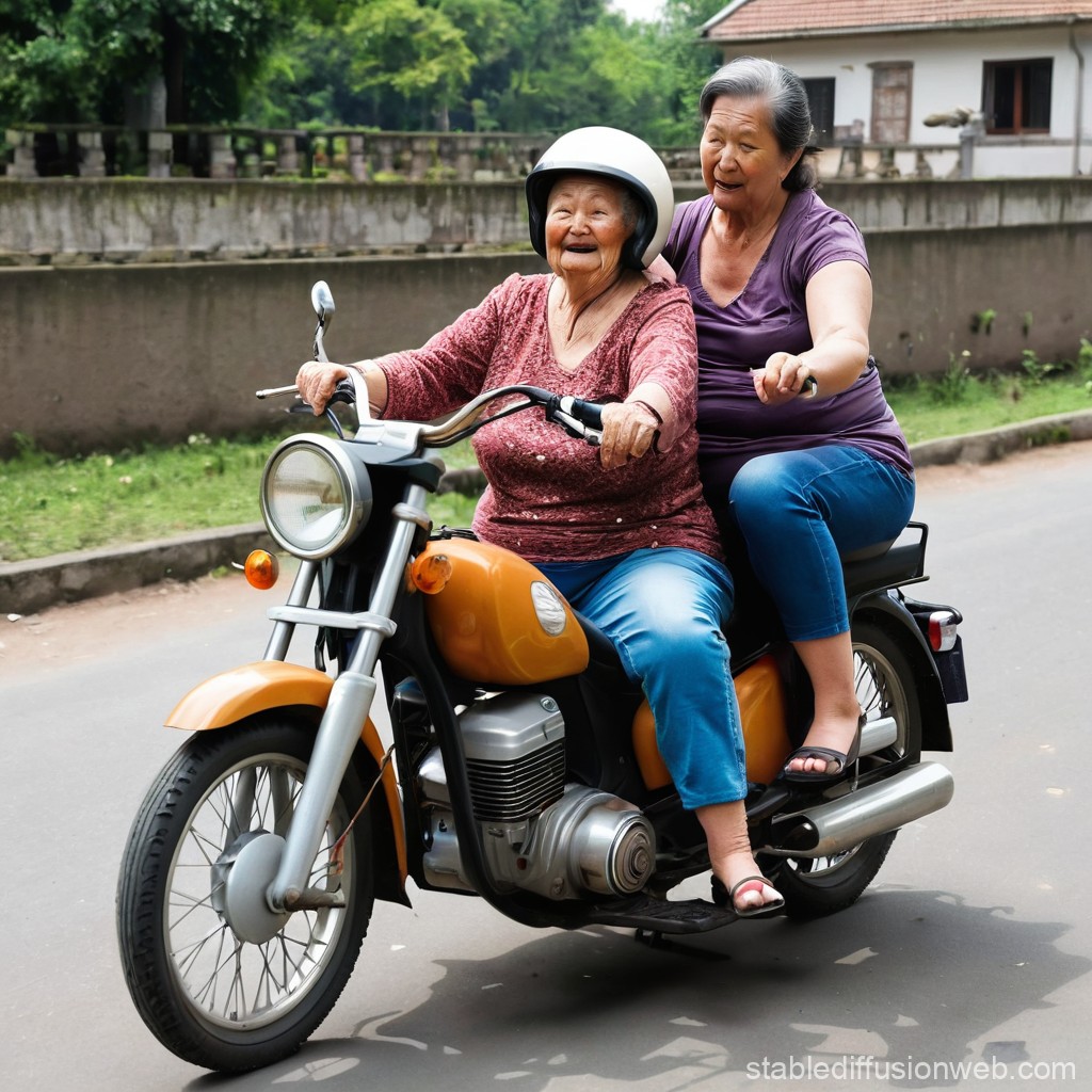 woman-and-nanny-on-motorbike