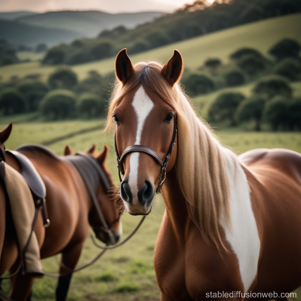 blonde-woman-lifted-onto-horse-by-ranch-hand