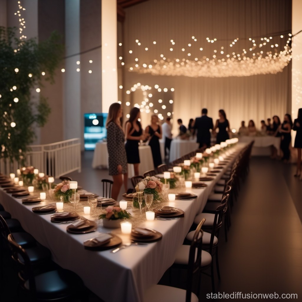 high-ceiling-salon-with-runway-and-banquet-plates