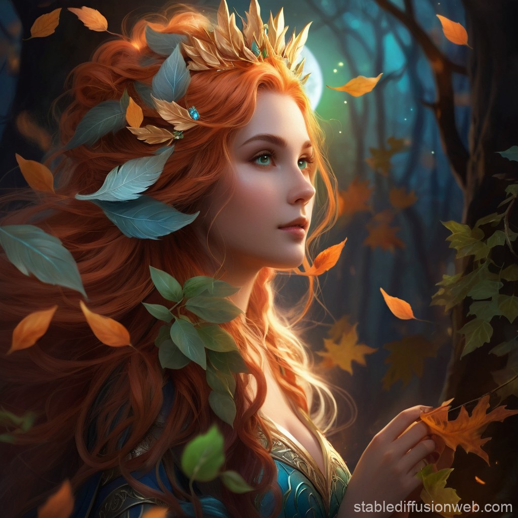 woman-with-leafy-hair-and-magical-elements