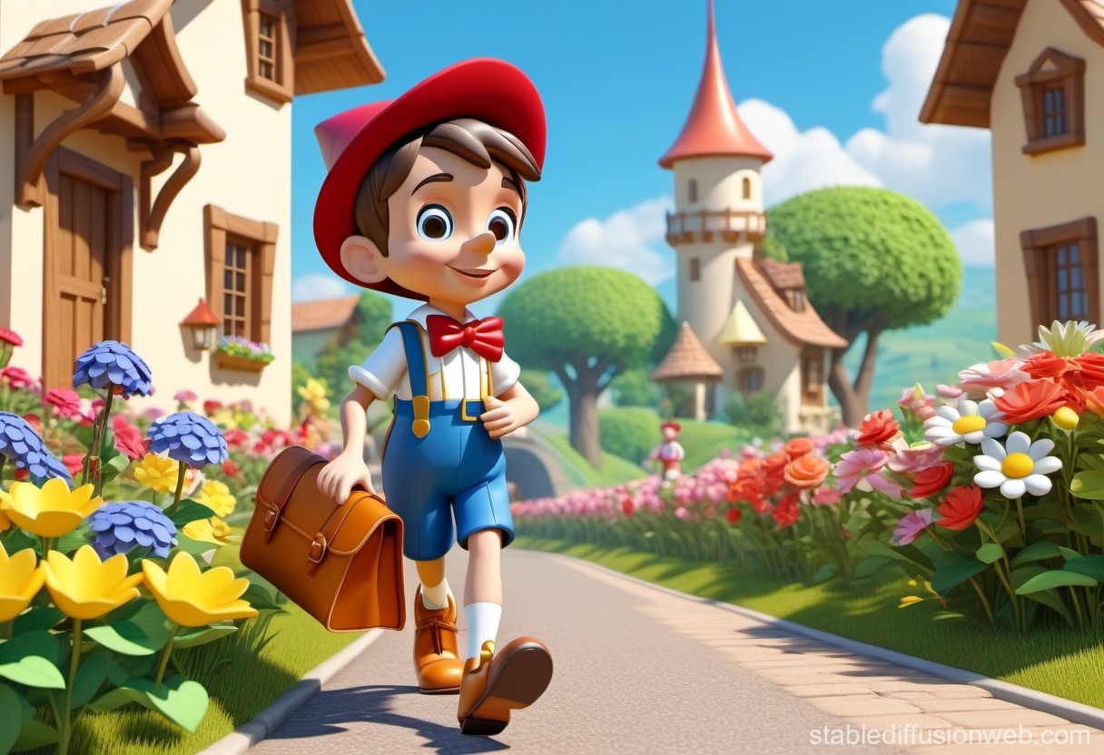 pinocchios-sunny-journey-to-school-with-flowers