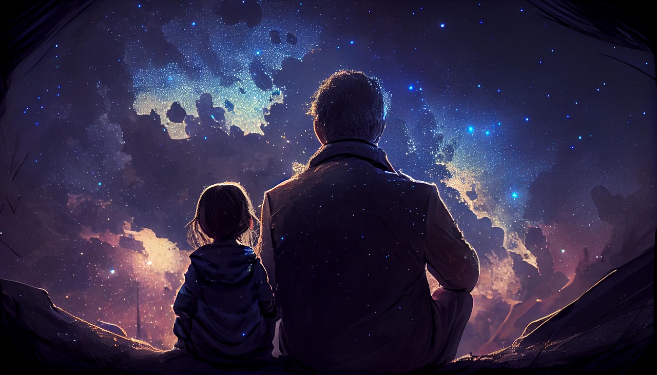 ai-generated-father-daughter-space