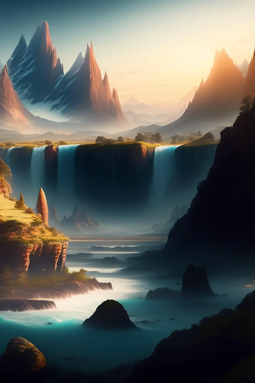 ai-generated-nature-river-waterfall