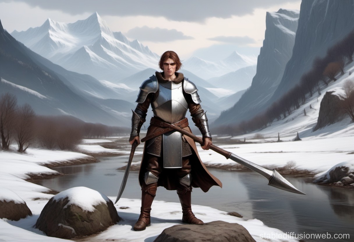 furious-androgynous-warrior-in-medieval-valley