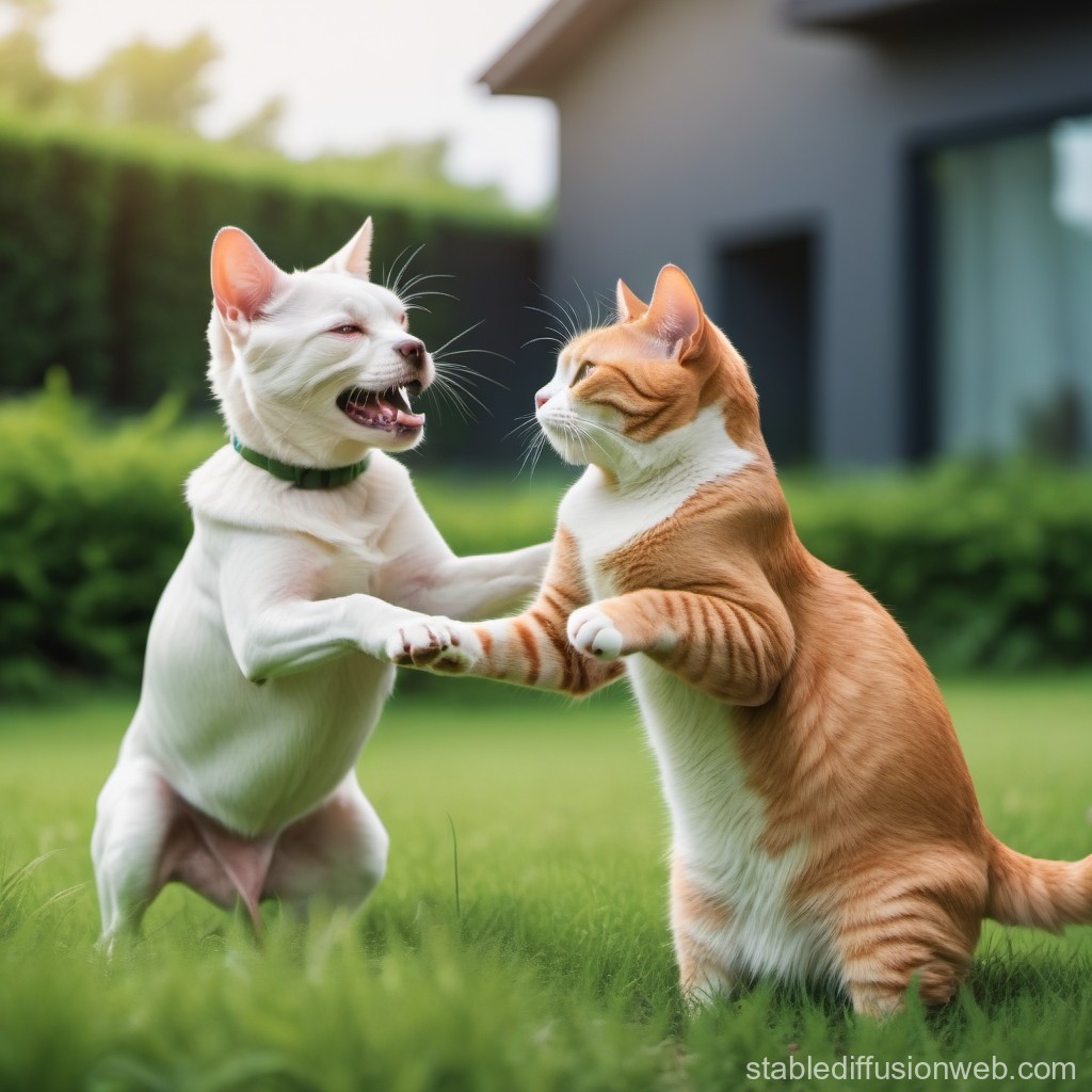fun-interaction-dog-and-cat-outdoor-play