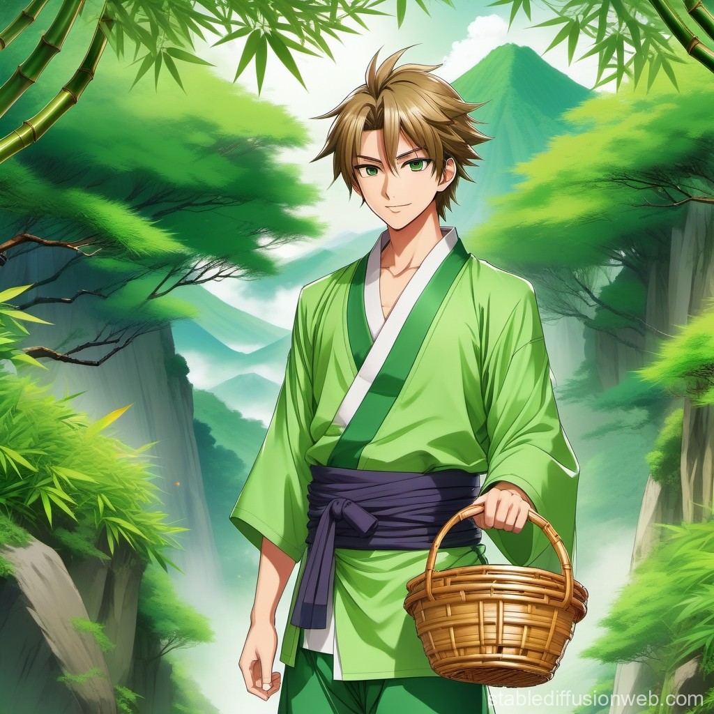 young-man-in-green-attire-on-mountain-path