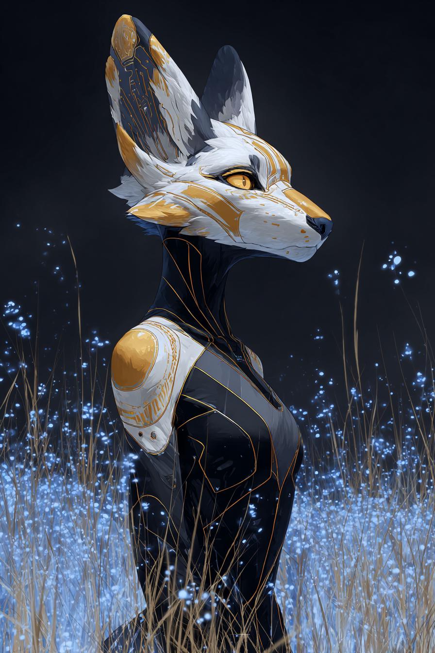portrait-painting-of-a-cybernetic-grey-fox-with-power-armor