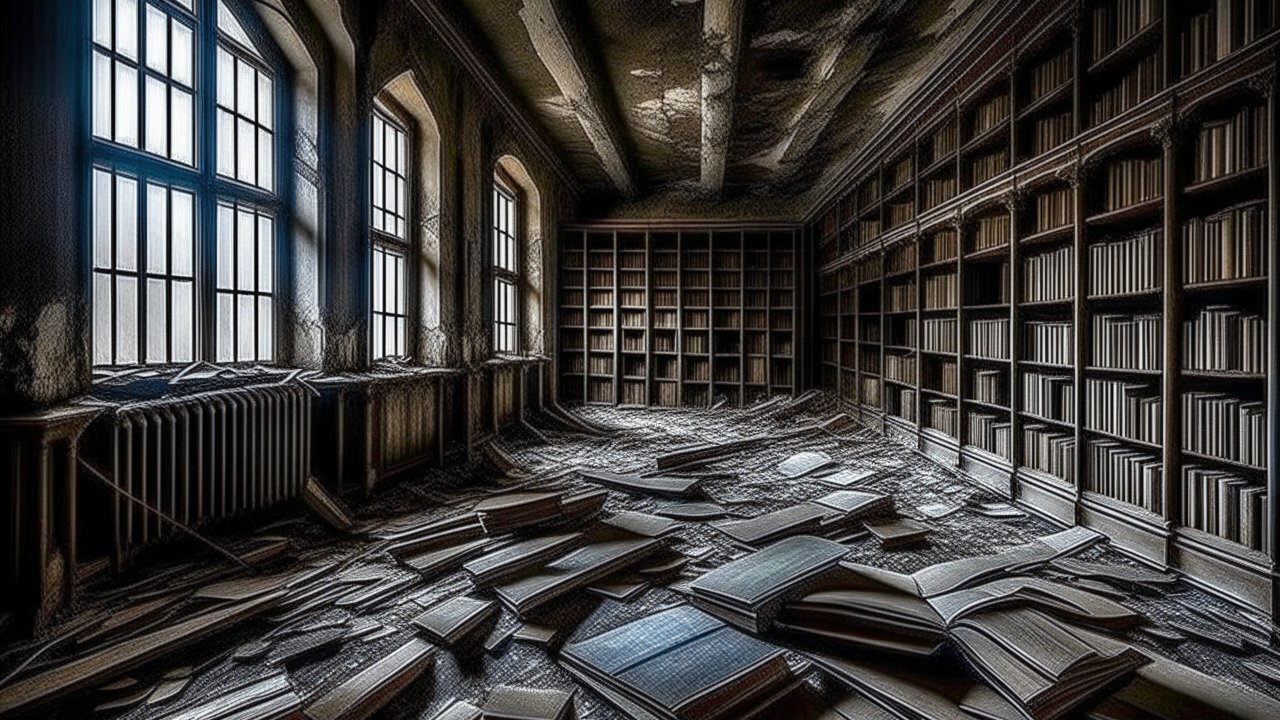 a-scary-library-in-a-school
