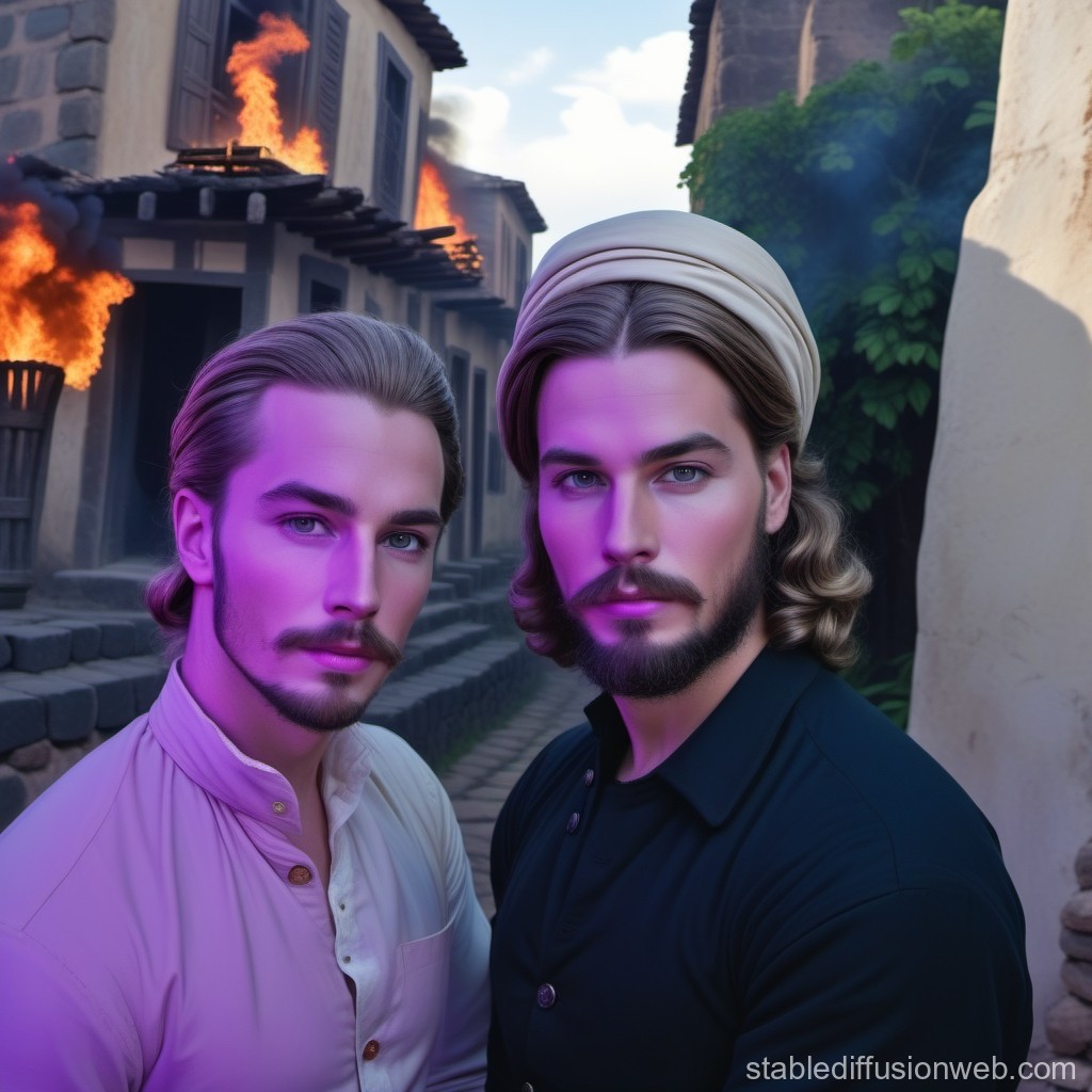 dutch-colonists-burning-village-in-south-america