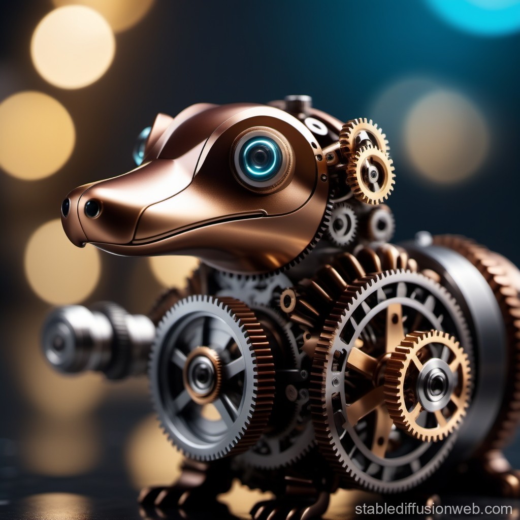 metallic-mechanical-platypus-with-gears-and-servo